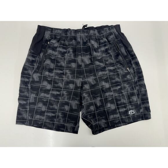 Tapout Mens Shorts Size XL Black Plaid Elastic Waist Workout Shorts - Picture 1 of 11